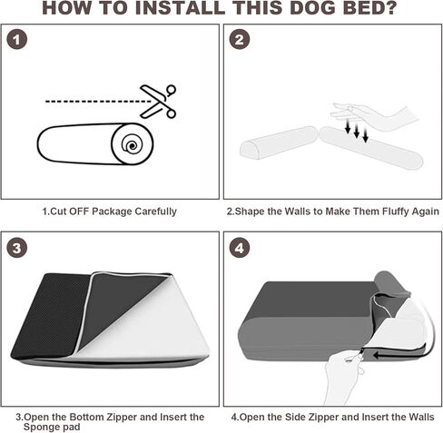 Dog Mattress for Large Dogs,Washable Comfortable Pet Beds with Removable Cushion&Nonskid Bottom,Sofa Couch Dog Bed Pillow Ultra Plush Mattress Pet Bed for Dogs Cats in Kuwait