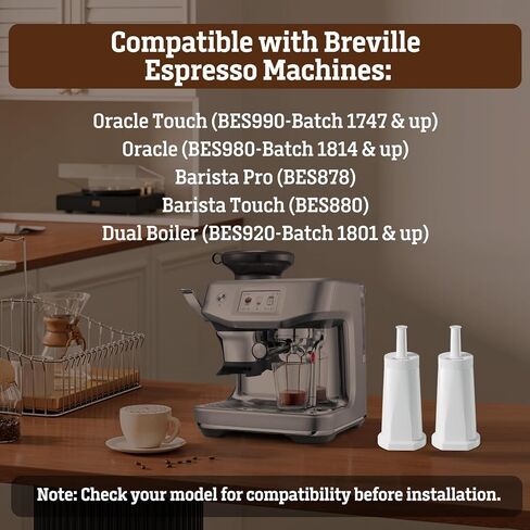 Water Filter for Breville Espresso Machine: 4 Pack Water Filters Replacement Compatible with Breville Barista Touch BES880 Barista Pro BES878 Oracle Touch BES990 BES980 Dual Boiler BES920 in Saudi Arabia