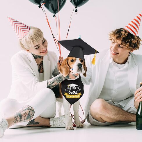 6 Pcs Graduation Season Dog Costume Accessories Including Class of 2024 Pet Graduation Bandana Dog Tulle Tutu and Dog Graduation Caps with Yellow Tassel for Pet Holiday Costume Supplies in Saudi Arabia