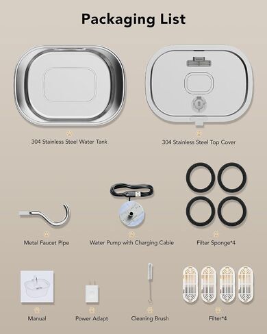 Dog Water Fountain,108oz/3.2L Stainless Steel Automatic Pet Water Fountain, Water Dispenser for Cats and Dogs with a Replacement Filter, for Multi-pet Household, Ultra-Quiet Pump, 4-Layer Filtration in Saudi Arabia
