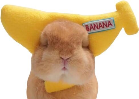 Banana Pet Hat Cap Adorable Pet Funny Hat Rabbit Guinea Pig Headgear Headwear Halloween Apparel Costume Photography Props for Small Animal in Saudi Arabia
