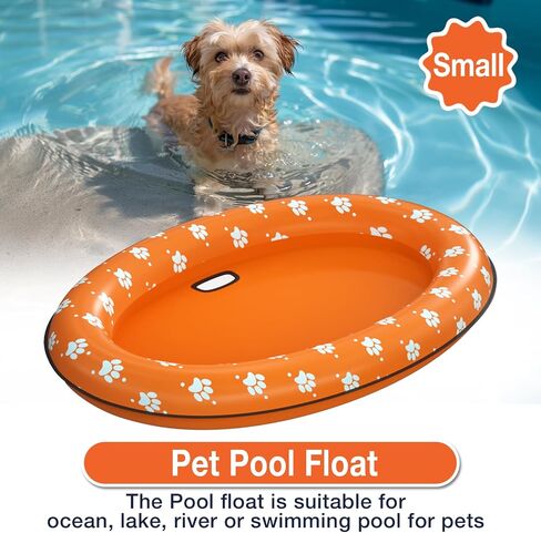 Pet Soft Dog Float Raft - Inflatable Dog Swimming Float for Summer (Small, Orange) in Saudi Arabia