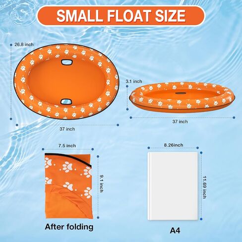 Pet Soft Dog Float Raft - Inflatable Dog Swimming Float for Summer (Small, Orange) in Saudi Arabia