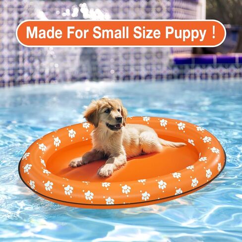 Pet Soft Dog Float Raft - Inflatable Dog Swimming Float for Summer (Small, Orange) in Saudi Arabia