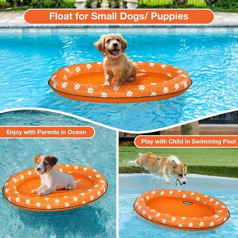 Pet Soft Dog Float Raft - Inflatable Dog Swimming Float for Summer (Small, Orange) in Saudi Arabia