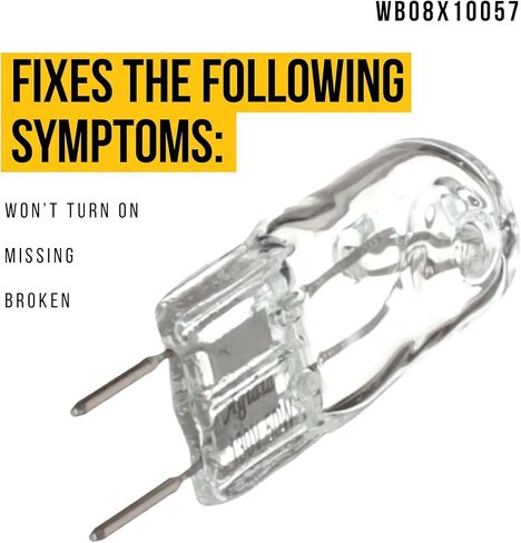 مصباح هالوجين من PartsBroz WB08X10057 - متوافق مع نطاق سطح فرن الميكروويف الكهربائي العام - يستبدل AP4369133 AH2339783 EA2339783 PS2339783 WB08X10051 WB25X25393-120V، 50 وات in Kuwait