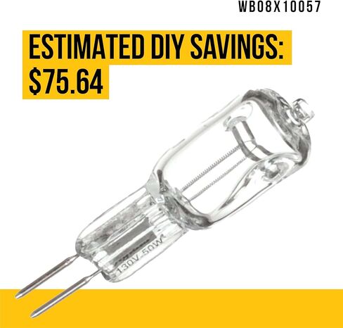 مصباح هالوجين من PartsBroz WB08X10057 - متوافق مع نطاق سطح فرن الميكروويف الكهربائي العام - يستبدل AP4369133 AH2339783 EA2339783 PS2339783 WB08X10051 WB25X25393-120V، 50 وات in Kuwait