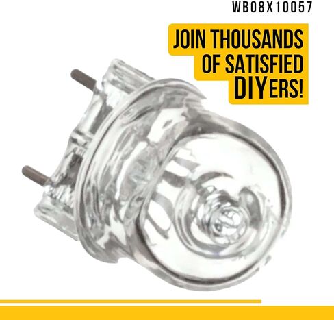 مصباح هالوجين من PartsBroz WB08X10057 - متوافق مع نطاق سطح فرن الميكروويف الكهربائي العام - يستبدل AP4369133 AH2339783 EA2339783 PS2339783 WB08X10051 WB25X25393-120V، 50 وات in Kuwait