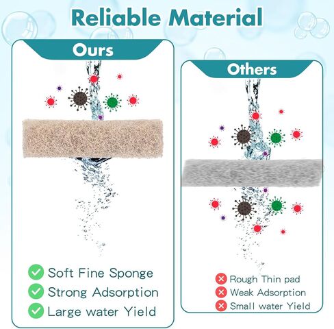 20 قطعة من وسادات فلتر تقليل الأمونيا من موكيرين، وسادات إسفنجية لتصفية حوض السمك، وسادات فلتر خزان الأسماك المتوافقة مع Quietflow Led Pro Model 10 in Kuwait