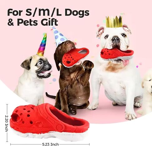 LapDog New and Fun Slipper Durable Dog Chew Toy, Treat Holder Stimulating Toy for Medium to Large Dogs, Dog Treat Dispensing Toy, Dog Puzzle Toy, (Red, Small) in Saudi Arabia