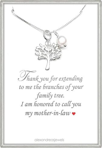 قلادة شجرة الحياة، قلادة هدية الأم في القانون، هدية أم العروس، هدية أم العريس، قلادة شجرة الحياة من الفضة الإسترلينية، هدية عيد الأم للأم (للحمات) in Kuwait