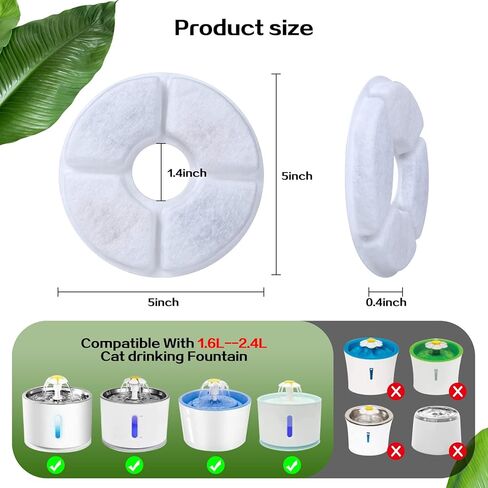 10 عبوات من مرشحات نافورة المياه للقطط لمرشحات نافورة مستديرة أوتوماتيكية للحيوانات الأليفة سعة 81 أونصة/2.4 لتر بديلة لمرشحات الكربون المنشط in Kuwait