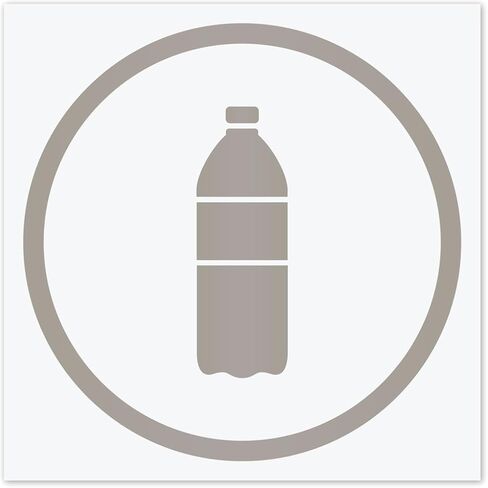 Minimalist Trash and Recycling Icon Decals | Vinyl Sticker ONLY | Trash Can Labels, Recycle Bin Decal (Silver, Trash + Recycle) in Kuwait