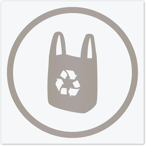 Minimalist Trash and Recycling Icon Decals | Vinyl Sticker ONLY | Trash Can Labels, Recycle Bin Decal (Silver, Trash + Recycle) in Kuwait
