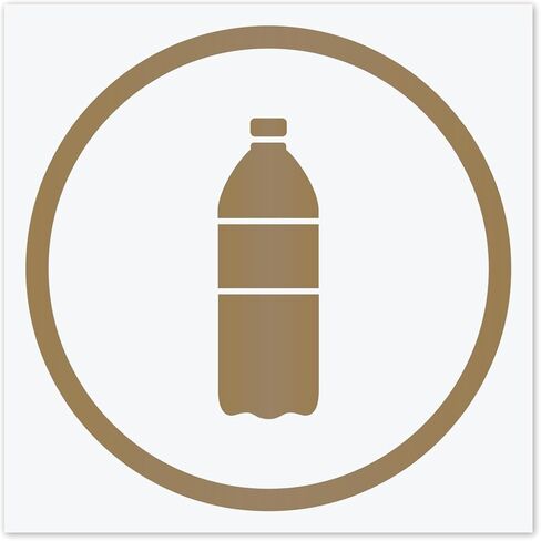 Minimalist Trash and Recycling Icon Decals | Vinyl Sticker ONLY | Trash Can Labels, Recycle Bin Decal (Silver, Trash + Recycle) in Kuwait