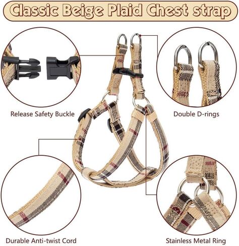 BINGPET No Pull Dog Harness Leash Collar Set,Adjustable Step-in Vest,Medium in Kuwait