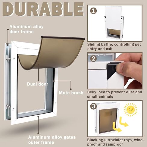 باب كلب متوسط ​​الحجم لانزلاق الأبواب الخارجية الداخلية/الجدار، باب قطط للكلاب مقاوم للطقس الشديد، أبواب للكلاب المتوسطة مع لوحة قفل منزلق ولوحات مزدوجة مغناطيسية in Kuwait