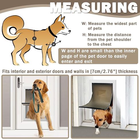 باب كلب متوسط ​​الحجم لانزلاق الأبواب الخارجية الداخلية/الجدار، باب قطط للكلاب مقاوم للطقس الشديد، أبواب للكلاب المتوسطة مع لوحة قفل منزلق ولوحات مزدوجة مغناطيسية in Kuwait