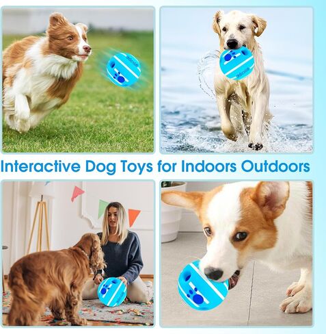 Interactive Dog Ball for Large Dogs, Interactive Dog Toy Giggle Ball with Funny Sounds, Giggle Dog Ball for Relieve Anxiety, Grinding Teeth, Wiggle Ball Gifts for Dogs(XXLarge, Blue) 5.91inches in Saudi Arabia