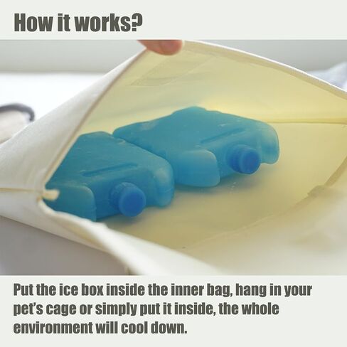 Meow&Woof Cooling Ice Pack Cover for Guinea Pigs, Rabbits, and Small Pets - Prevents Condensation, Summer Cage Accessory-Grey in Saudi Arabia