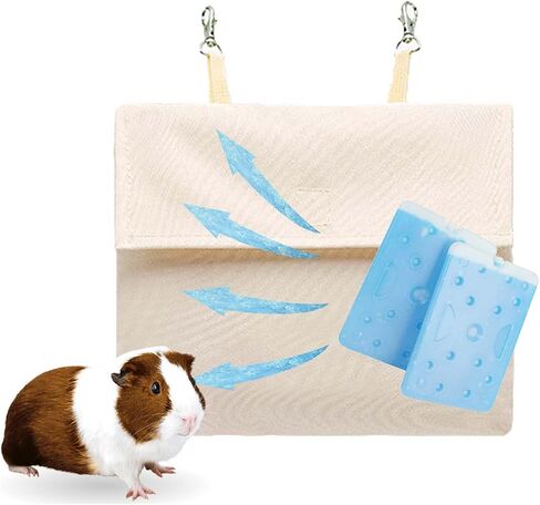 Meow&Woof Cooling Ice Pack Cover for Guinea Pigs, Rabbits, and Small Pets - Prevents Condensation, Summer Cage Accessory-Grey in Saudi Arabia