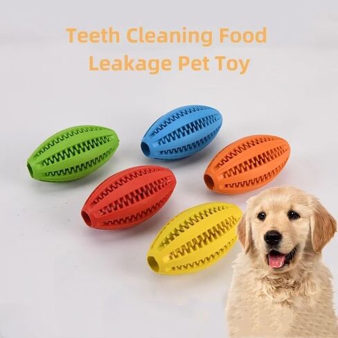 Premium Natural Rubber Small Durable Dog Chew Toy, Dog Ball, Dog Football Oval Rugby, Dog Toy for Aggressive Chewers, Promotes Healthy Teeth and Gums, Indestructible Puppy Chew Toy in Saudi Arabia