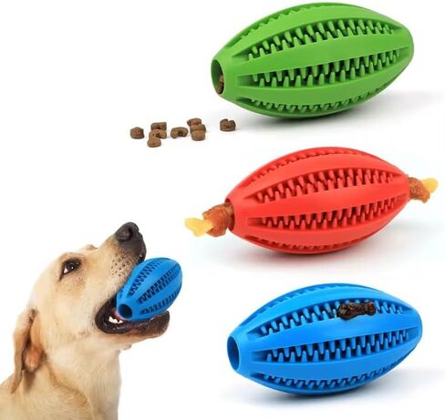 Premium Natural Rubber Small Durable Dog Chew Toy, Dog Ball, Dog Football Oval Rugby, Dog Toy for Aggressive Chewers, Promotes Healthy Teeth and Gums, Indestructible Puppy Chew Toy in Saudi Arabia