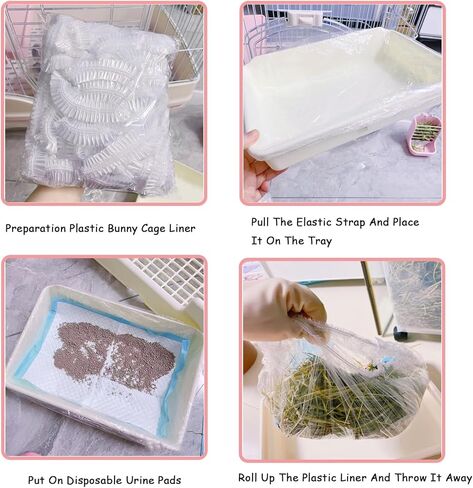 بطانات أقفاص الحيوانات الأليفة البلاستيكية للاستعمال مرة واحدة - صواني فضلات مانعة للتسرب وسهلة التنظيف للأرانب والخنازير الغينية والطيور والمزيد (30 عبوة) in Kuwait