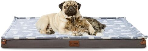 Himax Orthopedic Dog Bed for Large Dogs,Memory Foam Dog Bed with Removable,Washable Cover and Non-Skid Bottom,Dog Bed with Blanket,Grey in Saudi Arabia