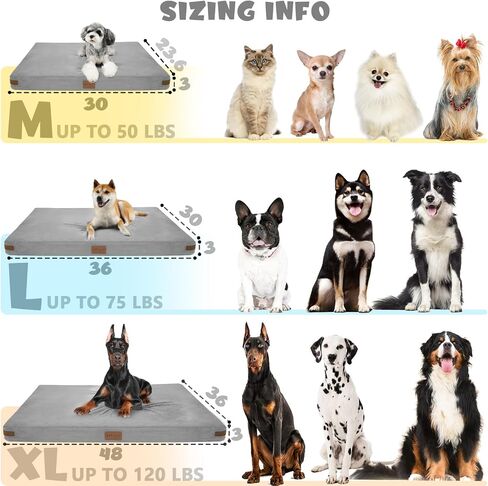 Himax Orthopedic Dog Bed for Large Dogs,Memory Foam Dog Bed with Removable,Washable Cover and Non-Skid Bottom,Dog Bed with Blanket,Grey in Saudi Arabia