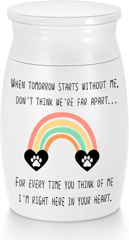 Small Urns for Dog Ashes Rainbow Mini Urn for Pet Aluminum Memorial 3 Inches Small Ashes Keepsake Urn for Pet Dog Cat Ashes Mini Cremation Urn in Saudi Arabia