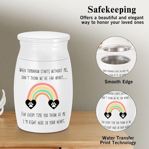 Small Urns for Dog Ashes Rainbow Mini Urn for Pet Aluminum Memorial 3 Inches Small Ashes Keepsake Urn for Pet Dog Cat Ashes Mini Cremation Urn in Saudi Arabia
