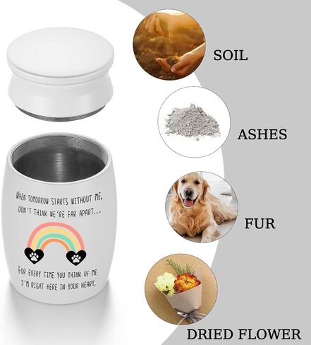 Small Urns for Dog Ashes Rainbow Mini Urn for Pet Aluminum Memorial 3 Inches Small Ashes Keepsake Urn for Pet Dog Cat Ashes Mini Cremation Urn in Saudi Arabia