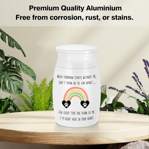Small Urns for Dog Ashes Rainbow Mini Urn for Pet Aluminum Memorial 3 Inches Small Ashes Keepsake Urn for Pet Dog Cat Ashes Mini Cremation Urn in Saudi Arabia