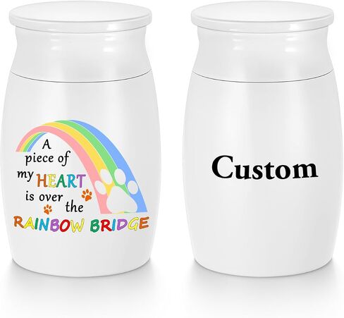 Small Urns for Dog Ashes Rainbow Mini Urn for Pet Aluminum Memorial 3 Inches Small Ashes Keepsake Urn for Pet Dog Cat Ashes Mini Cremation Urn in Saudi Arabia
