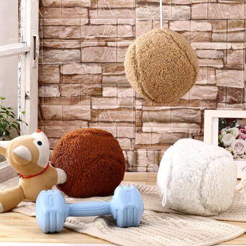 6 Pcs Plush Squeaky Dog Toys 6" Fleece Ball Lambswool Soft Balls for Dogs Funny Cute Stuffed Dog Squeak Toys Round Chew Toys for Large Dog Puppy Birthday Gifts in Saudi Arabia