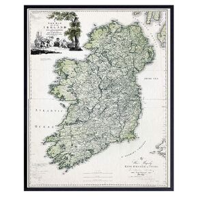 Vintage Map of Ireland - Irish Home Decor - Irish Gifts - Irish Wall Art - Antique Retro Style Irish Wall Decor - Celtic Wall Decor Poster Print