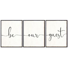 Guest Room Wall Decor - Rustic Farmhouse Style Decor - Bathroom, Living room, Kitchen, Guest Room Decor - Cute Boho-chic Decor - Be Our Guest Wall Decor Poster Sign - Modern art Typography Wall Art