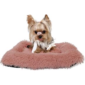 Small Dog Bed for Crate Pink Crate Pad, Washable Dog Crate Beds for Extra Small Dogs Cats，Puppy Bed Pillow Plush Kennel Pad 22 inch