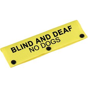 Visual Impairment Dog Leash Sleeve Blind Deaf No Dogs Dog Leash Wrap Sleeve Alert Tag Pet Birthday Gift (Blind and Deaf-YE Sleeve)