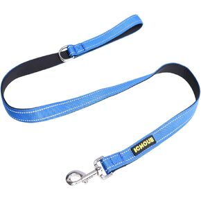 iChoue Dog Leash 4ft x 1" Comfy Padded Handle for Small Medium Large Dog Nylon Lead French English Bulldog Pug - Red