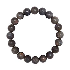10mm Labradorite Beaded Bracelet for Men - Strength and Perseverance - High Quality Stretch Gray Gemstone Beads Mens Bracelet - Adjustable Size - Made in USA - Gift For Men
