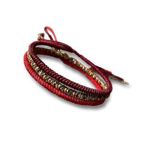 LADY Wan Handmade Tibetan Buddhism Lucky Knot Bracelet Set 3 Pcs