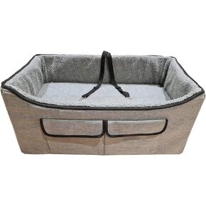 Pet Booster Car Seat for Large Pet or Two Small Pets with 2 Safe Secure Leash Seat Belts and Elevated View Easy Fold Up for Compact Storage