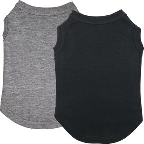 2 Pieces Dog Shirts Clothes 2pcs T Shirt for Small Dog Breathable Blank Shirts Cool Summer Cotton Tank Top Vest for Small Dog Puppy Medium Cat Green and Magenta S