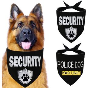 Police Dog Security Dog K-9 Dog Bandana Dog Cop Scarf for Small Medium Large Dogs Pets