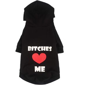 Love Dog Shirt Cotton Pet Clothes Funny Heart Cat Clothing Puppy Hoodies for Dogs Cats (3XL)