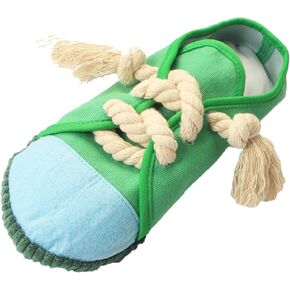 Dog Chew Toys,Creative Shoes Shape Squeaky Toy, Durable and Safe Dog Playing Toy Funny Shoes Sound Toy for Small and Medium Pets, Dog Toys to Keep Them Busy(Green)