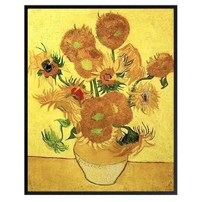 Van Gogh Sunflowers - Van Gogh Paintings - Sunflower Decor - Yellow Sunflower Bathroom Decor - Sunflower Wall Art - Sunflower Wall Decor - Sunflower Decorations - Daisy Wall Decor