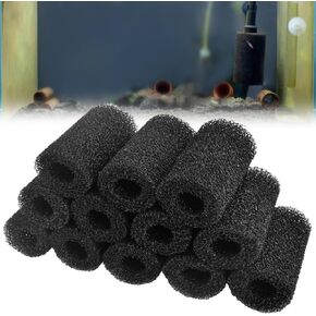 12 Pieces Aquarium Filter Sponge 0.8" Intake Shrimp Filter Coarse Sponge Filter for Aquarium Fish Tank, Protect Fish Fry and Shrimp, Black